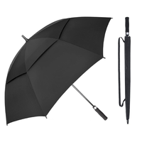 Parapluie automatique à double auvent ventilé avec logo personnalisé en fibre de verre pour le golf, cadeaux d'entreprise, concessionnaires automobiles
