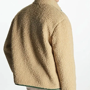 Veste polaire Sherpa épaisse pour homme, col montant en laine d'agneau, fermeture éclair, sweat-shirt tendance OEM pour l'hiver - Product Image 5