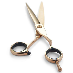 Tijeras de Corte de Pelo Profesionales de Alta Gama con Mango Curvo en Oro Rosa para Estilistas - Product Image 5