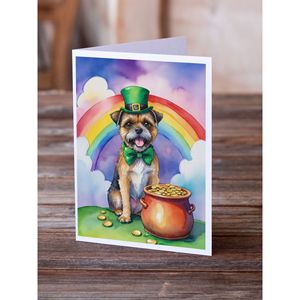 Whimsical A7 Tamaño 5x7 Border Terrier St Patrick's Day Tarjetas de notas en blanco Paquete de 8 con sobres Tarjetas de felicitación - Product Image 2