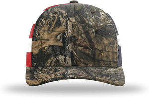 <b>Camo</b> Mesh Trucker Hat With American Flag Design Adjustable Snapback <b>Cap</b> Unisex Outdoor Casual 6-Panel Style Wholesale Prices - Product Image 2