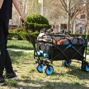 Carrello da Spiaggia Pieghevole in Acciaio Resistente, Carrello Multiuso per Campeggio e Giardino con Ruote Universali Regolabili - Product Image 2