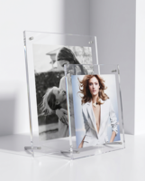 Nouveau modèle de cadre photo numérique personnalisé A4 en acrylique transparent écologique, impression UV/sérigraphie personnalisée, affichage photo