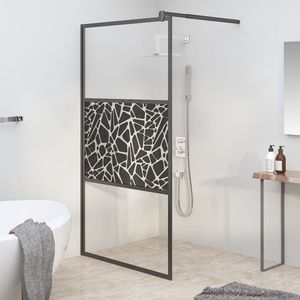 Accessori da bagno eleganti in vetro ESG 39.4 "x 76.8" doccia con Design in pietra nera - Product Image 1