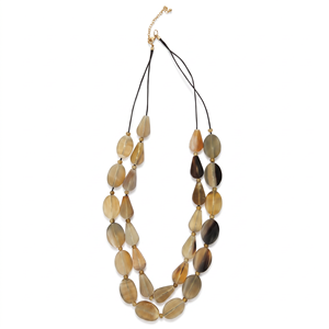 Collar Boho con Cuentas de Concha, Largo, de Dos Hilos, con Cuentas Marrones en Forma de Gota de Agua, Cordón Negro, Cadena Chapada en Oro, Gargantillas de Moda para Mujer - Product Image 1