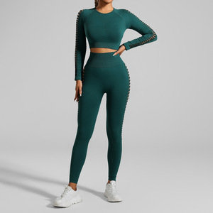 Super Soft Lightweight Fitness High Waisted Gym Yoga <b>Leggings</b> for Women 2-Piece Set Spandex/<b>Polyester</b> Plus Size Breathable - Product Image 4
