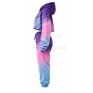 Ensemble de sweats à capuche courts pour femmes, en tissu léger et doux, coupe confortable et style assorti deux pièces tendance - Product Image 2