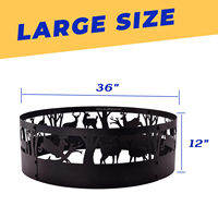 Anneau de foyer portable de 36 pouces avec insert en acier pour foyer extérieur, idéal pour le camping, la terrasse et le jardin - Fabrication OEM