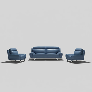Ensemble de canapés en cuir élégant et haut de gamme Barcelona, meubles modernes de luxe pour la maison et l'hôtel - Product Image 1