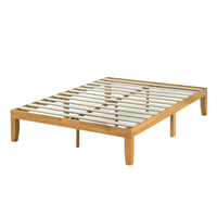 Base de Cama Queen Size Furaka de Estilo Moderno de Mediados de Siglo, con Patas Cónicas de Madera Sólida, Plataforma Ecológica, Duradera y Natural