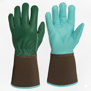 <b>Long</b> Cuff Leather Welding <b>Gloves</b> Heat Resistant Protective Work <b>Gloves</b> for TIG MIG Stick Welding Operations - Product Image 5