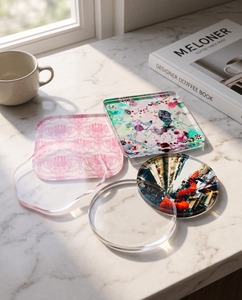 Modern Home Decor Eco-friendly Acrylic Plastic <b>Coasters</b> Novelty Irregular Shape Customized Color Wholesale Artfulcosmos Highly - Product Image 2