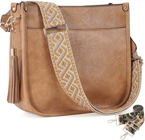<span class=keywords><strong>Sac</strong></span> à <span class=keywords><strong>main</strong></span> hobo en PU pour <span class=keywords><strong>femme</strong></span> avec sangle camouflage et pompon décoratif, <span class=keywords><strong>sac</strong></span> bandoulière décontracté pour usage quotidien, fermeture à rabat réglable - Product Image 6