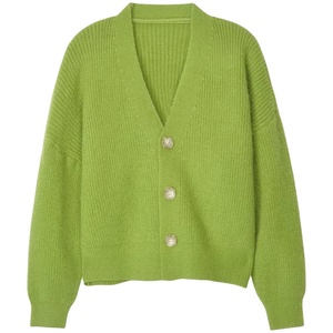 Suéter Cárdigan Informal de Cuello Redondo para Mujer, de Nailon/Acrílico, de Secado Rápido, Holgado, de Manga Larga, Tejido, para Todas las Temporadas - Product Image 1