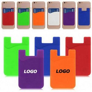 Custom Logo Printed Adhesive Back Silicone <b>Phone</b> Card Holder Credit Card Pocket for Business Campaign Corporate Promotional Gift - Product Image 1