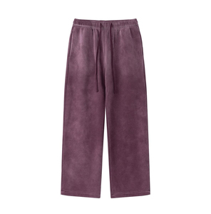 Pantalones Deportivos de Pierna Ancha para Mujer, Cintura Elástica con Cordón, Corte Holgado, Color Sólido, Algodón, Estilo Otoñal - Product Image 5