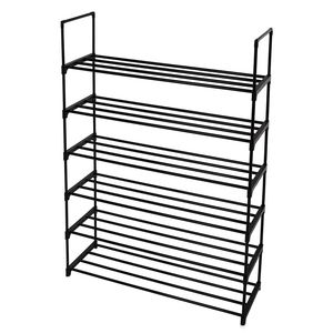 Scarpiera a 6 livelli nera, mobiletto porta scarpe dal design semplice, organizer per camera da letto, ingresso, corridoio, armadio - Product Image 3