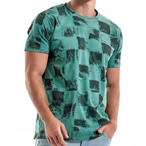 T-shirts d'été pour hommes en popeline de polyester/coton imprimée, respirants, coupe classique, décontractés, manches courtes - Product Image 3