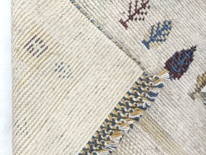 Alfombra Gabbeh Kilim de la Colección Ocean Art, Hecha a Mano, con Patrón Geométrico, de Lana, Reversible, con Pelo Elevado, Antideslizante, Ecológica, Tamaño Mediano - Product Image 1