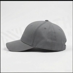 Gorra de Béisbol Gris de 6 Paneles con Logotipo Bordado en el Panel Frontal, Ajustable, Unisex, Informal, de Sarga - Product Image 3