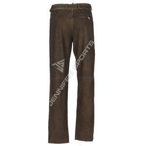 Pantalon de jogging unisexe allemand de haute qualité, costume bavarois pour l'Oktoberfest, marron, 100% cuir de vachette véritable - Product Image 3