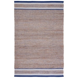 Tapis rectangulaire tressé fait main en jute à poils ras, motif géométrique, style oriental, avec envers antidérapant en jute, pour salon et usage domestique - Product Image 4