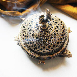 Brûleur d'encens en laiton écologique et durable Daood Sons Handicraft, porte-charbon, diffuseur d'aromathérapie, encens indien unique - Product Image 5