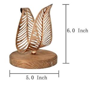 Porte-papier décoratif en métal élégant avec base en bois, parfait pour la maison, l'hôtel, le restaurant, les mariages et les événements, décoration de table - Product Image 5