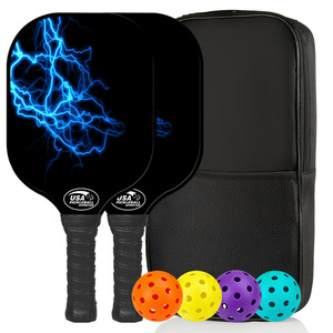 Expédition immédiate : Ensemble de raquettes de pickleball portables en fibre de verre de haute qualité, 2 raquettes, 4 balles, 1 sac – Idéal pour débutants, entraînement et divertissement - Product Image 2