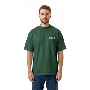 เสื้อยืดสีเขียวเข้มทรงหลวมพิมพ์ลายกราฟิกพฤกษศาสตร์ด้านหลัง แรงบันดาลใจจากธรรมชาติ สไตล์ลำลองสบายๆ แนวสตรีทแวร์ - Product Image 1