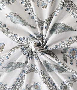 Drap de lit en coton indien à motifs floraux, imprimé à la main, style bohème de Jaipur, drap plat fait main, taille King, décoration intérieure - Product Image 2