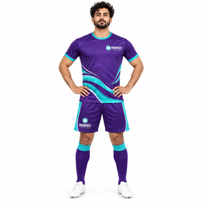 Ensemble d'uniformes de football personnalisés avec logo et numéros, 100 % coton, anti-humidité, respectueux de l'environnement, pour équipes scolaires et académies - Product Image 2
