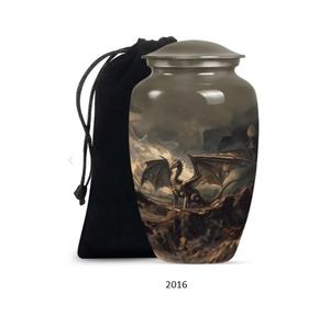 โกศรูปแมลงปอ โกศสำหรับบรรจุอัฐิผู้ใหญ่ สีเขียว ขนาดใหญ่ โกศสำหรับเผาศพผู้หญิง โกศตกแต่งสำหรับอัฐิผู้ใหญ่ชาย - Product Image 4