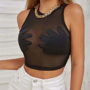 Top Corto Sexy de Lona Negra para Mujer, Transparente, Ecológico, de Secado Rápido, Sin Mangas, para Primavera - Product Image 6