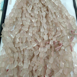 100% Natural rosa cuarzo rosa suave caída corte piedras preciosas hebra para joyería collar venta hecho a mano hacer joyería - Product Image 3