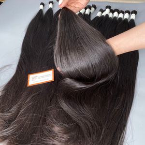 Extensions de cheveux humains en vrac de qualité 12A, cheveux bruts alignés sur les cuticules, cheveux vierges non transformés, vente en gros - Product Image 1