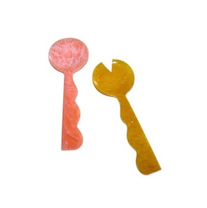 Cuillère à salade en résine antiadhésive avec manche miroir, jetable, pour fruits, accessoires de vaisselle de cuisine, couleur personnalisée, vente en gros 2027 - Product Image 3