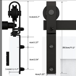 Kit Ferramenta per Porta Scorrevole a Soffietto da 72 Pollici con 4 Rulli a J Silenziosi e Scorrevoli Neri [Porte Non Incluse] - Product Image 5