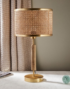 Lampe de table en rotin naturel de luxe avec abat-jour, OEM ODM, faible MOQ, prix d'usine, vente en gros, livraison rapide - Product Image 3