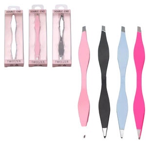 Pince à épiler double face en acier inoxydable de haute qualité, inclinée, tranchante, faite à la main, luxueuse, moderne, réutilisable, légère - Product Image 5