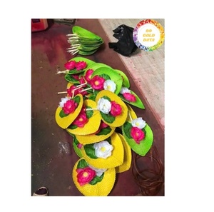 Éventail multicolore en bambou Manche en bois Conception pyramidale portable Logo personnalisé pour mariage Événements d'affaires Décoration de Thanksgiving - Product Image 5