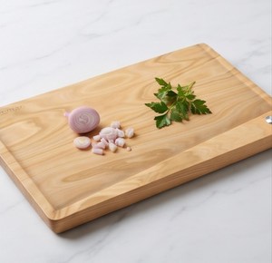 Tabla de cortar rectangular vintage de vidrio templado con diseño de patrón de grano de madera - Product Image 2