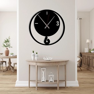Horloge ronde minimaliste en métal noir fini, idéale pour le salon et le bureau, crée un look mural élégant et organisé, en provenance d'Inde. - Product Image 1