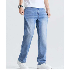 Pantalones Vaqueros de Mezclilla para Hombre, Nueva Moda, Corte Ajustado, Elásticos, de Algodón, Casuales, Azules, Venta al Por Mayor, Ropa Masculina de Verano - Product Image 5