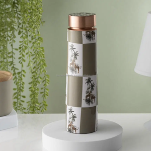 Esmalte impreso aspecto cobre botella venta al por mayor de alta calidad elegante saludable para la venta caliente picazón botellas de cobre para beber uso - Product Image 5