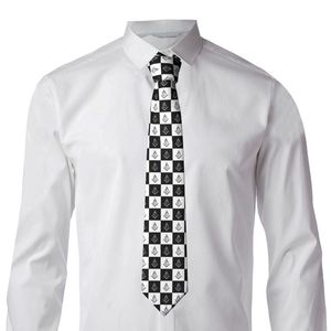 Corbata Clásica Azul Marino de Seda con Patrón de Corona Dorada Estampada en Satén para Servicios Empresariales y Ropa Formal de Negocios - Product Image 5