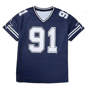 Camisetas de Jersey para Mujer 2026, Camisetas Gráficas con Cuello en V, Estilo Holgado, Streetwear, Número, Camiseta Oversize, Tops de Verano - Product Image 1