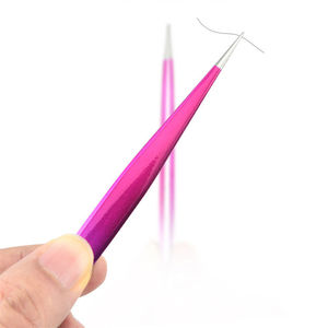 Professional Customizable Stainless Steel Eyelash Tweezers 10mm Comfortable Handle <b>Precision</b> Smooth Tip Wholesale Extension Bulk - Product Image 6