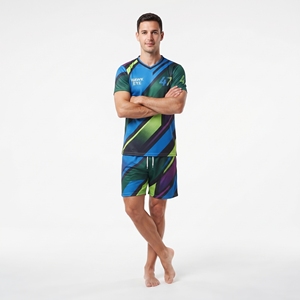 Maillot de football pour homme, col en V, manches courtes, impression par sublimation personnalisée, polyester respirant, coupe athlétique, vêtements de sport d'été - Product Image 6