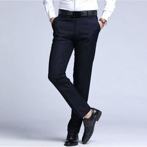 Pantalon de Costume Homme – Décontracté Chic et Habillé – Coupe Droite Élastique – Noir et Bleu Marine – Vêtements Masculins - Product Image 1